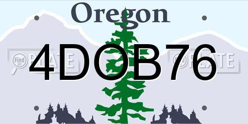 4DOB76 Oregon License Plate