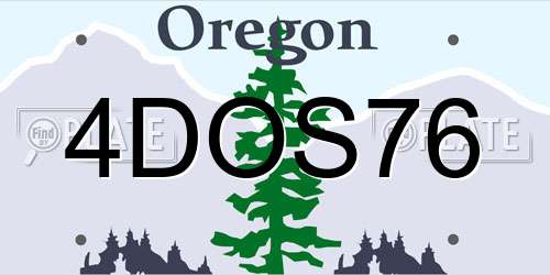 4DOS76 Oregon License Plate
