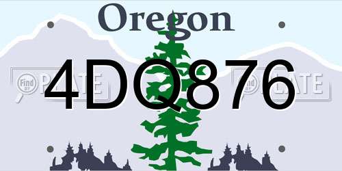 4DQ876 Oregon License Plate