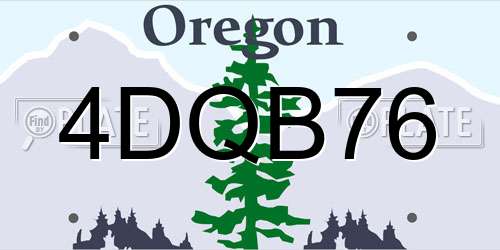 4DQB76 Oregon License Plate