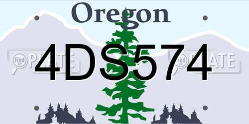 4DS574 Oregon License Plate