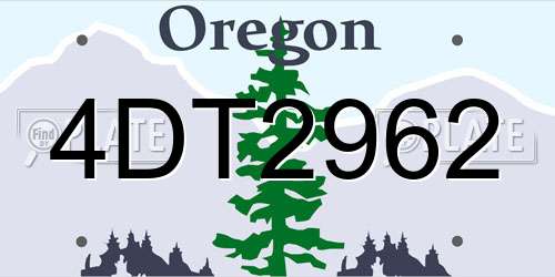 4DT2962 Oregon License Plate