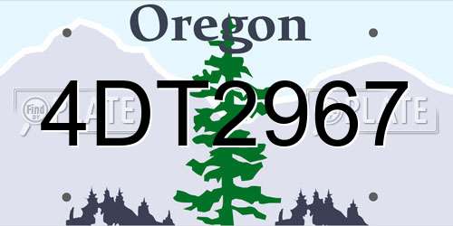 4DT2967 Oregon License Plate