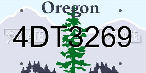 4DT3269 Oregon License Plate