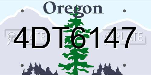 4DT6147 Oregon License Plate