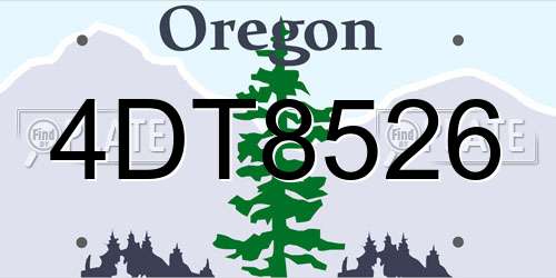 4DT8526 Oregon License Plate