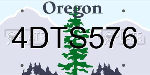 4DTS576 Oregon License Plate