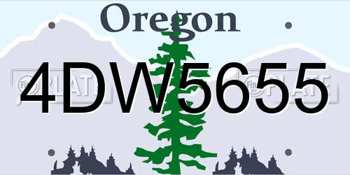 4DW5655 Oregon License Plate