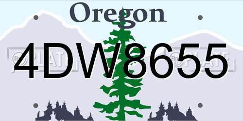 4DW8655 Oregon License Plate