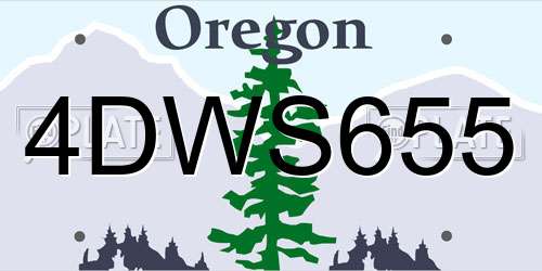 4DWS655 Oregon License Plate