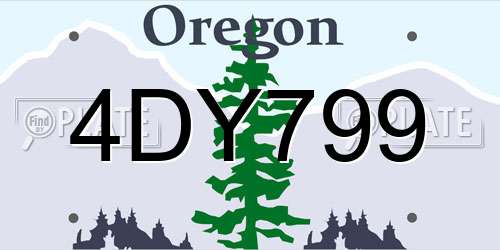 4DY799 Oregon License Plate