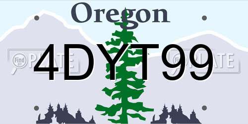 4DYT99 Oregon License Plate