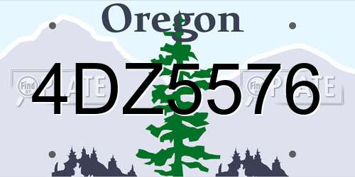 4DZ5576 Oregon License Plate