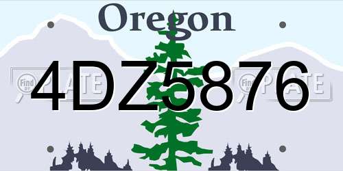 4DZ5876 Oregon License Plate
