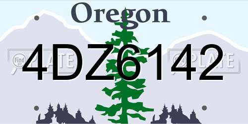 4DZ6142 Oregon License Plate