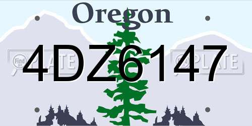4DZ6147 Oregon License Plate