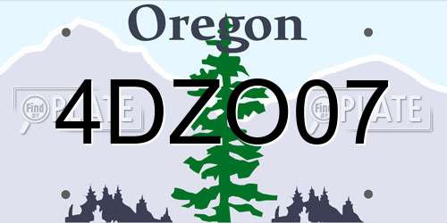 4DZO07 Oregon License Plate