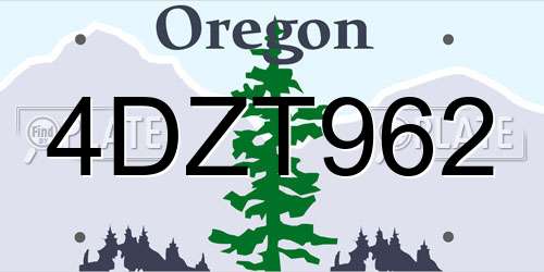 4DZT962 Oregon License Plate