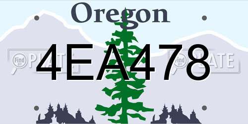 4EA478 Oregon License Plate
