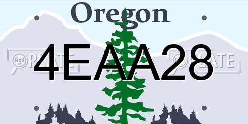 4EAA28 Oregon License Plate
