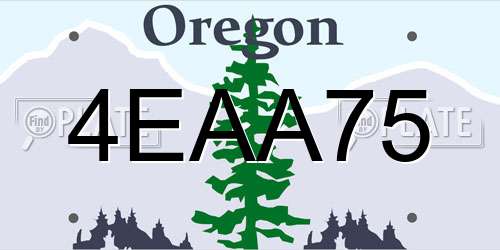 4EAA75 Oregon License Plate