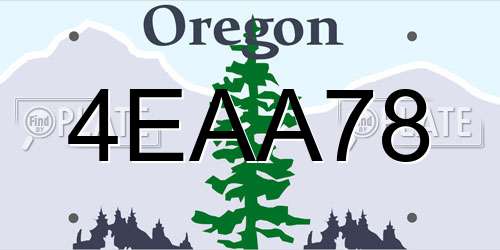 4EAA78 Oregon License Plate