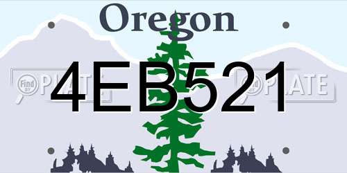 4EB521 Oregon License Plate