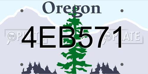 4EB571 Oregon License Plate