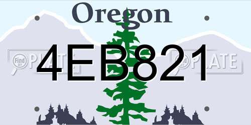 4EB821 Oregon License Plate