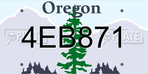 4EB871 Oregon License Plate