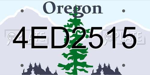 4ED2515 Oregon License Plate