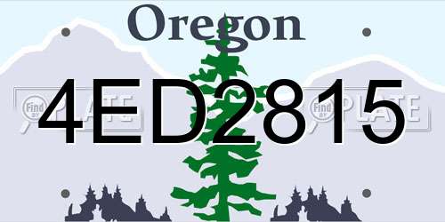 4ED2815 Oregon License Plate