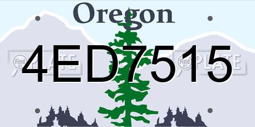 4ED7515 Oregon License Plate