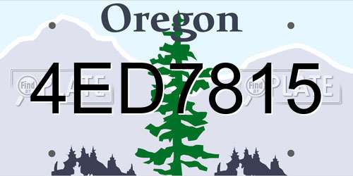 4ED7815 Oregon License Plate