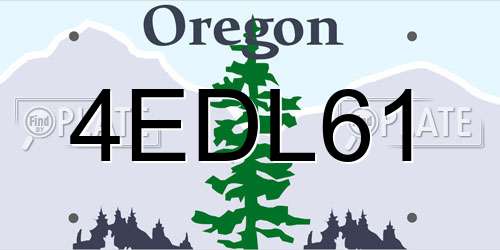4EDL61 Oregon License Plate