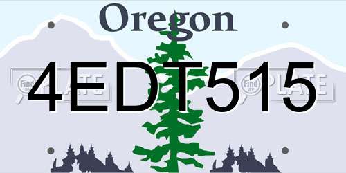 4EDT515 Oregon License Plate