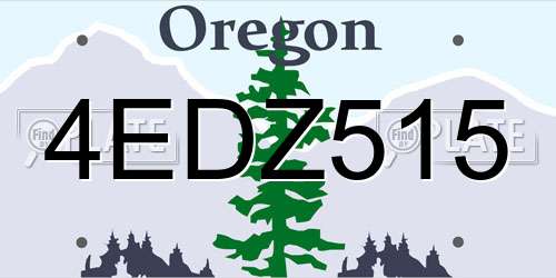 4EDZ515 Oregon License Plate