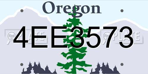 4EE3573 Oregon License Plate