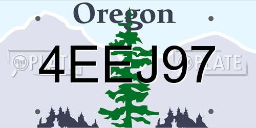 4EEJ97 Oregon License Plate