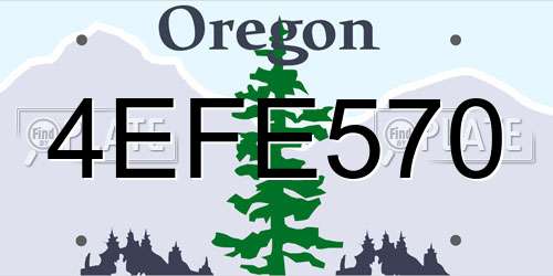 4EFE570 Oregon License Plate