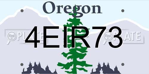 4EIR73 Oregon License Plate