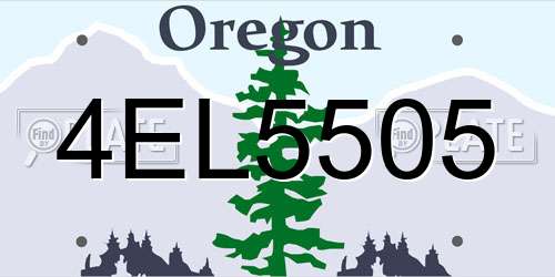 4EL5505 Oregon License Plate