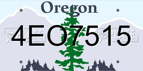 4EO7515 Oregon License Plate