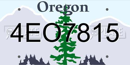 4EO7815 Oregon License Plate