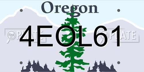 4EOL61 Oregon License Plate