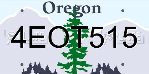 4EOT515 Oregon License Plate