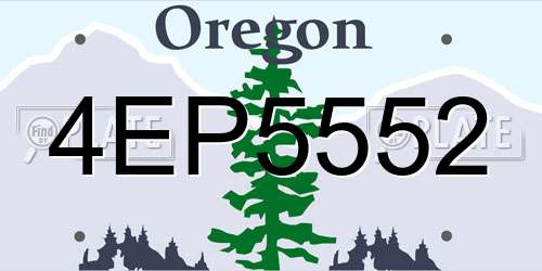 4EP5552 Oregon License Plate