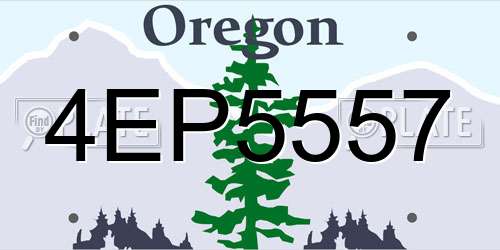 4EP5557 Oregon License Plate