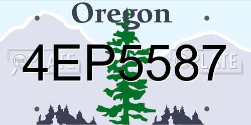 4EP5587 Oregon License Plate