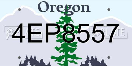 4EP8557 Oregon License Plate